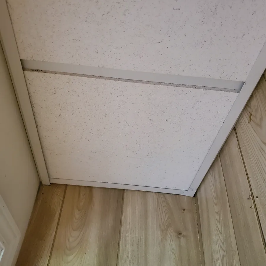 Closet ceiling panel after cleaning